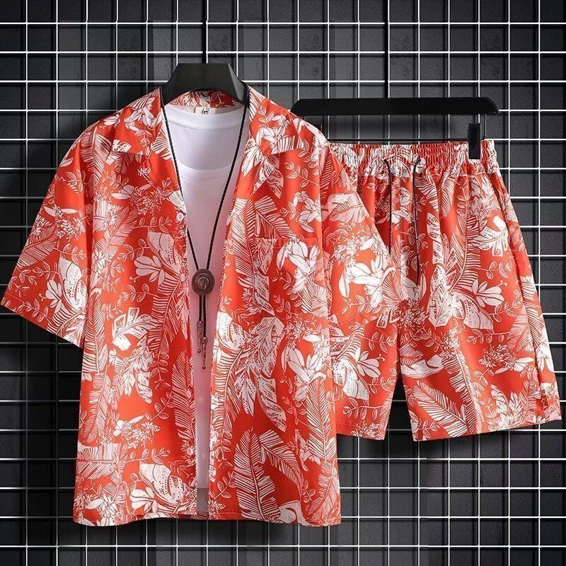 Men’s Summer Matching Set – Casual Shirt & Shorts Outfit (Beach Style)